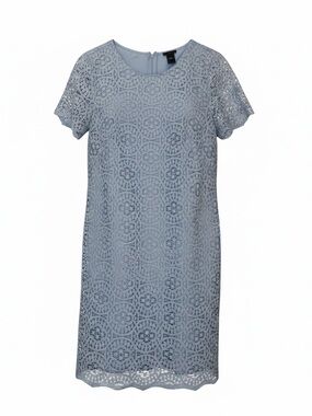 Ann Taylor Light Blue Lace Shift Dress Lined